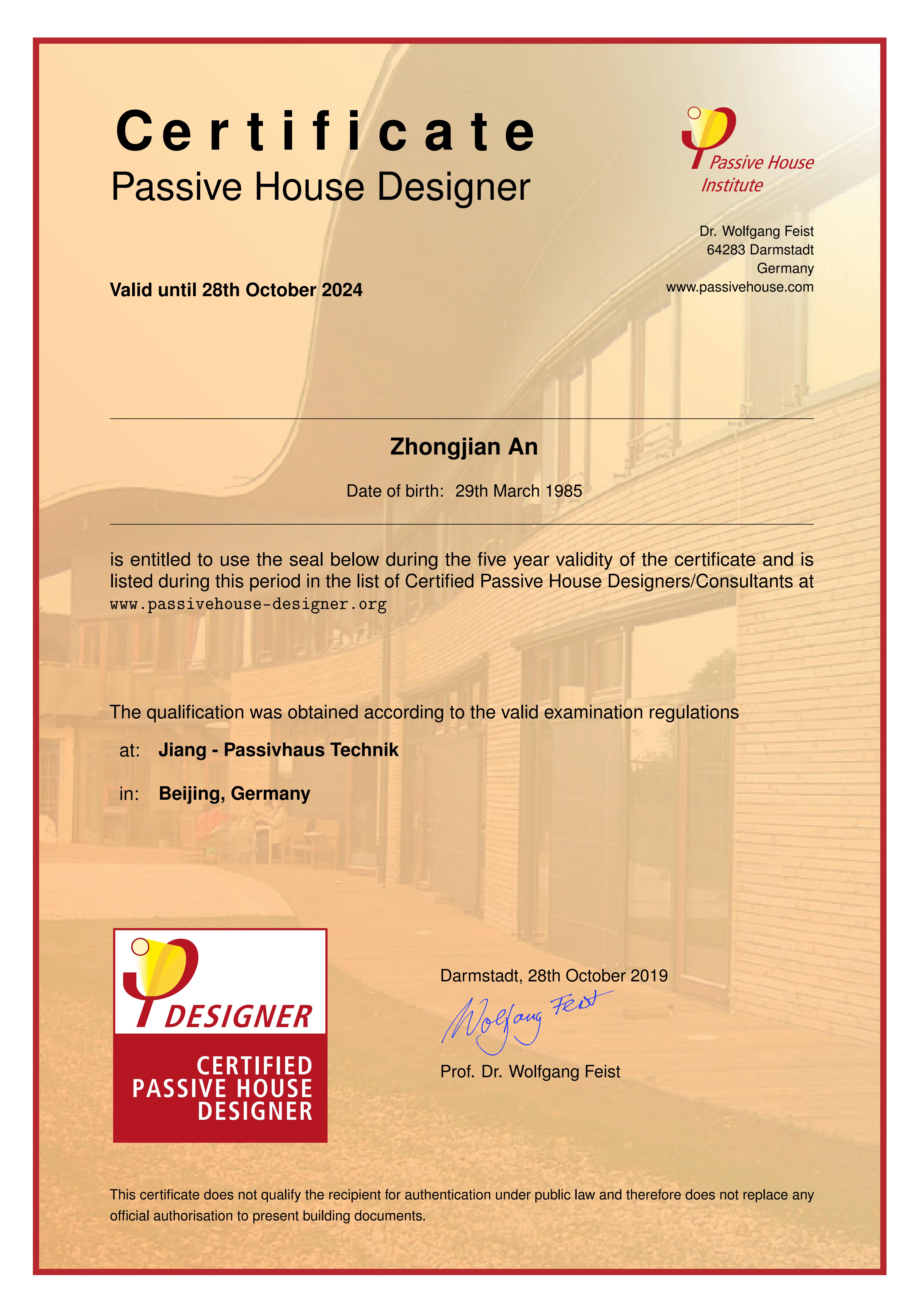 Passive House Designer Certification